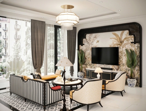 Thi Công Trần Thạch Cao - Phào Chỉ Indochine Đơn Giản Tinh Tế Tại Thuận An - Bình Dương